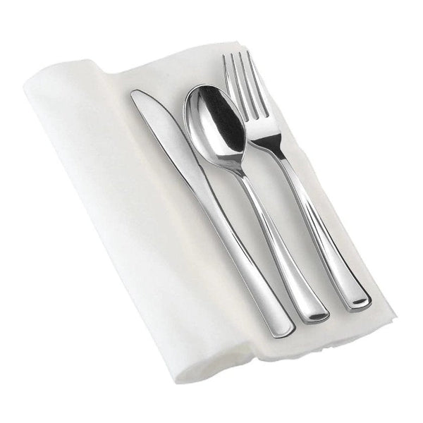 Disposable 1 Silver Reusable Combo Cutlery 