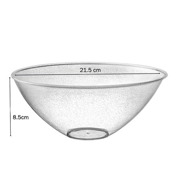 Disposable 1 Silver Glitter Reusable Plastic Serving Bowl 1.7L - Curve 