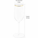 Disposable 5 Transparent & Gold Reusable Champagne & Cocktail Cups - Line. 