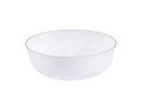 10 White & Gold Reusable Plastic Soup Bowl 180ml - Edge