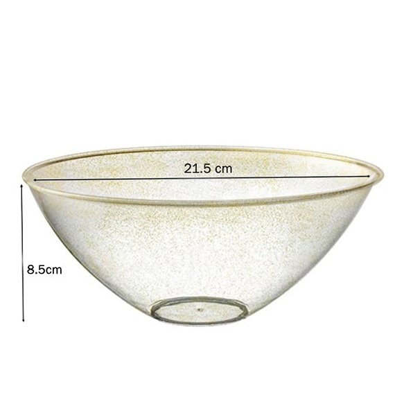 Disposable 1 Gold Glitter Reusable Plastic Serving Bowl 1.7L - Curve 