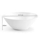 Disposable 1 White & Silver Reusable Serving Bowl - Curve 