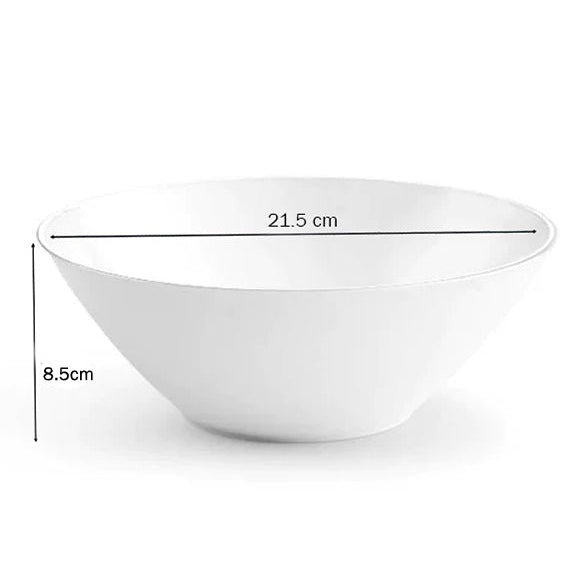 Disposable 1 White & Silver Reusable Serving Bowl - Curve 