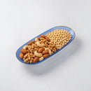 Blue & Gold Reusable Plastic Serving Bowl 30 cm - Edge