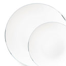 Disposable 32 White & Silver Reusable Plastic Dinnerware Set - Classic 
