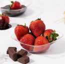 10 Transparent & Gold Square Reusable Plastic Dessert Bowl 180ml - Classic