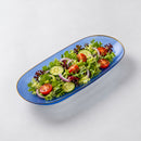 Blue & Gold Reusable Plastic Serving Bowl 43 cm - Edge