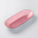 Pink & Gold Reusable Plastic Serving Bowl 43 cm - Edge