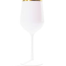 Disposable 5 White & Gold Reusable Wine Cups - Line. 