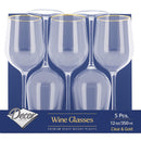 Disposable 5 Transparent & Gold Reusable Wine Cups - Line. 