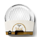 Disposable 32 White & Silver Reusable Plastic Dinnerware Set - Whisk 