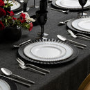 Disposable 10 White & Silver Reusable Plastic Plate 26cm - Beaded 