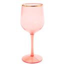 Disposable 5 Pink & Gold Reusable Wine Cups - Line. 