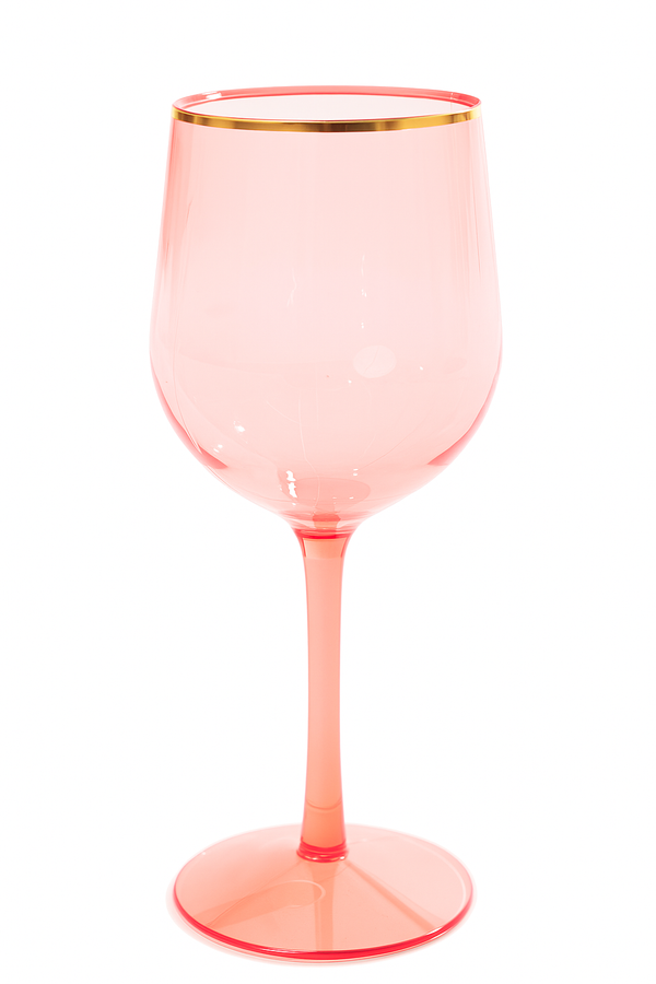 5 Pink & Gold Reusable  Wine Cups  - Line.