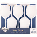 Disposable 5 White & Gold Reusable Wine Cups - Line. 