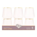 Disposable 6 Transparent & Gold Reusable Wine Cups - Ribbed 