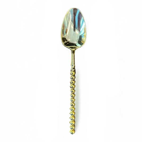 Disposable 12 Gold Reusable Plastic Spoons - Pearl 