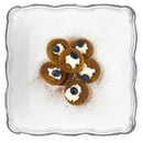 Disposable 2 White & Silver Square Reusable Plastic Serving Tray 30x30cm - Aristocrat 