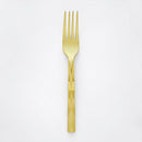 20 Gold Reusable Plastic Forks 18cm - Diamond