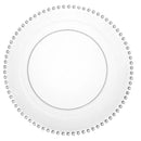 Disposable 2 Transparent & Silver Reusable Plastic Charger Plate 33 Cm - Beaded 