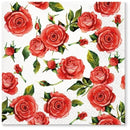 Disposable 20 Red Napkin 33x33cm - Rose Style 