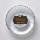 10 Transparent & Gold Reusable Plastic Plate 26 cm - Ribbed