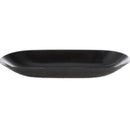 Disposable 1 Black Oval Reusable Plastic Serving Tray Small - Pebbled 