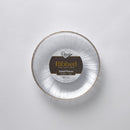 10 Transparent & Gold Reusable Plastic Plate 19cm - Ribbed