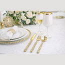 Disposable 36 Gold Glitter & Gold Reusable Plastic Combo Cutlery - Pearl 