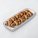 Transparent & Gold Reusable Plastic Serving Tray 43 cm - Edge
