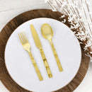 20 Gold Reusable Plastic Spoons 17 cm - Diamond