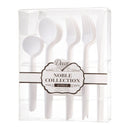 Disposable 40 White Reusable Plastic Combo Cutlery - Noble 