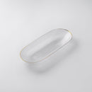 Transparent & Gold Reusable Plastic Serving Tray 24 cm - Edge